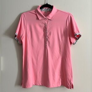 Fairway and Greene Womens Medium Pink Golf Polo‎ Top Stretch Moisture Wicking